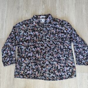 Vintage Goouch Abstract Retro Pattern Button Down Longsleeve Shirt Rayon Men's M